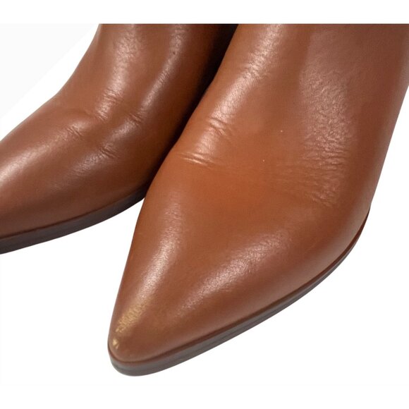 SIZE 5 Womens J.Crew Fallon Brown Leather Western Pointed Toes Factory Booties - Picture 3 of 10